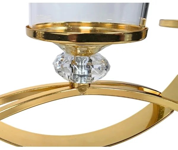 Svietnik GLAMOUR zlatý/priehľadný