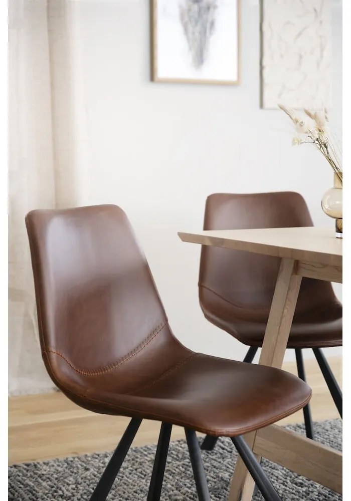 Hnedá jedálenská stolička s čiernymi nohami Rowico Alpha