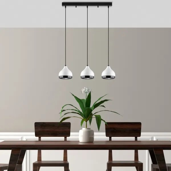 Závesné svietidlo na lanku YILDO 3xE27/40W/230V biela/čierna