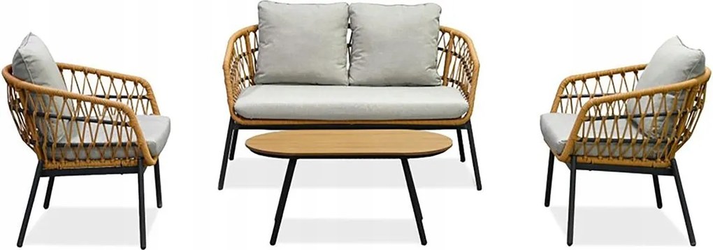 Záhradná zostava Artefactos (prírodná svetlosivá) (pre 4 osoby)