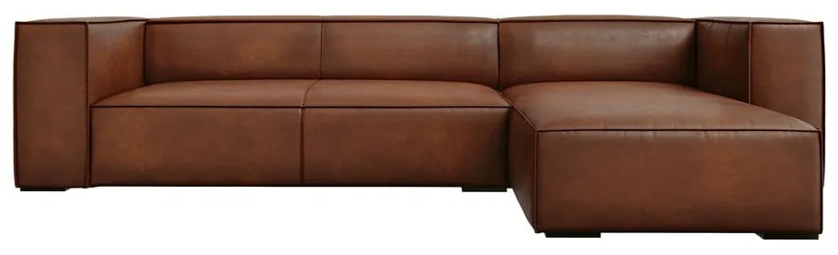 Koňakovohnedá kožená rohová pohovka (pravý roh) Madame - Windsor & Co Sofas