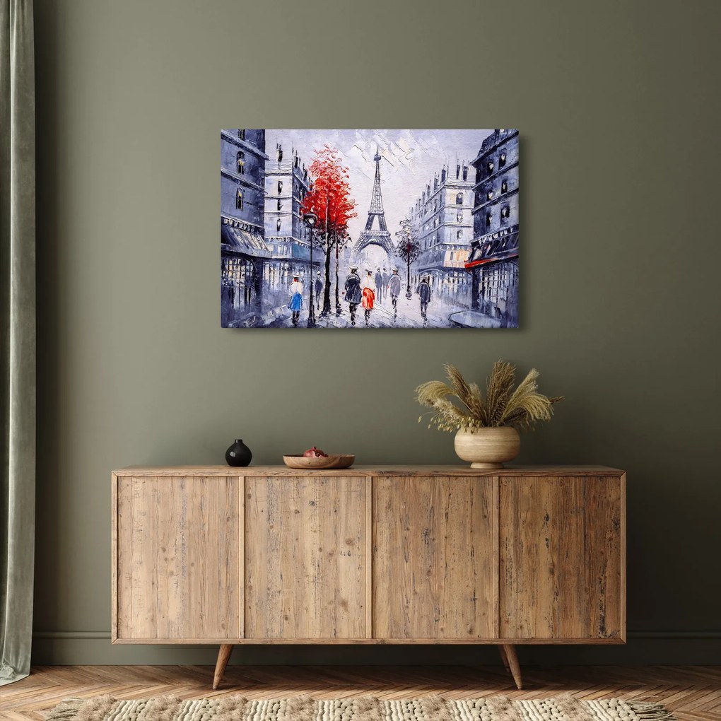 Obraz uličky v Paríži, olejomaľba (90x60 cm)