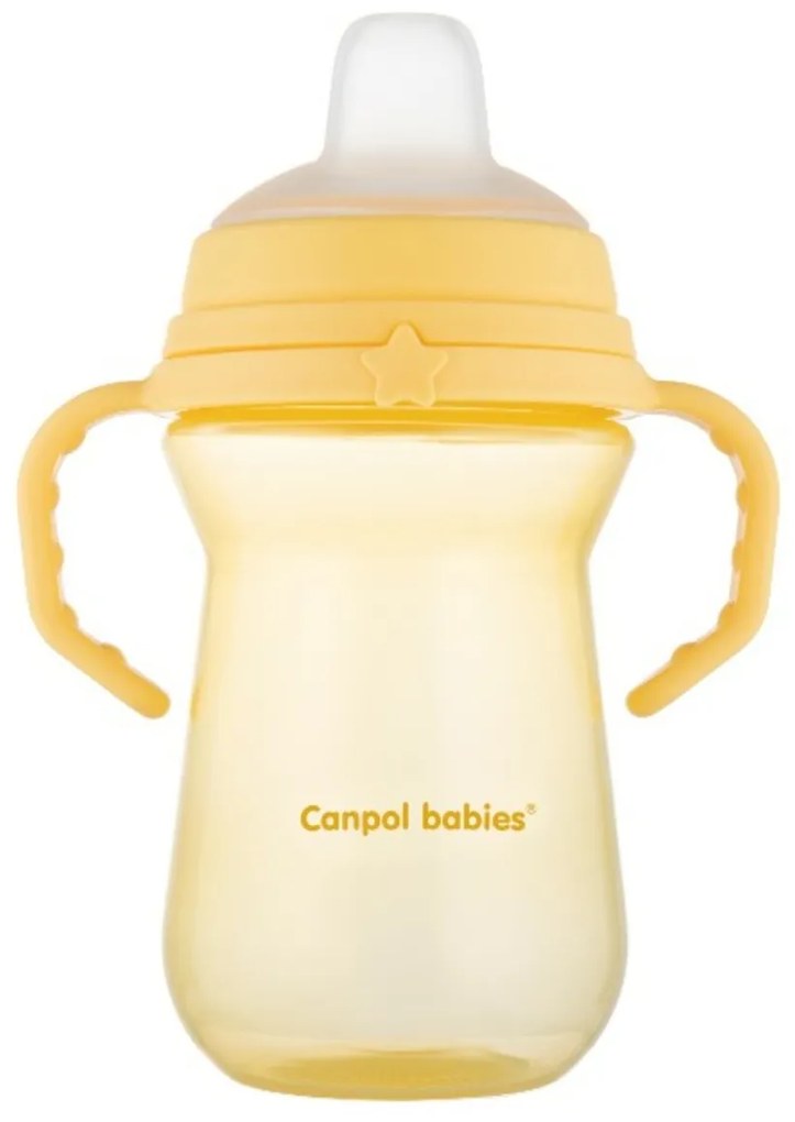 Nevylievací hrnček Canpol Babies s mäkkým náustkom, žltý, 250 ml
