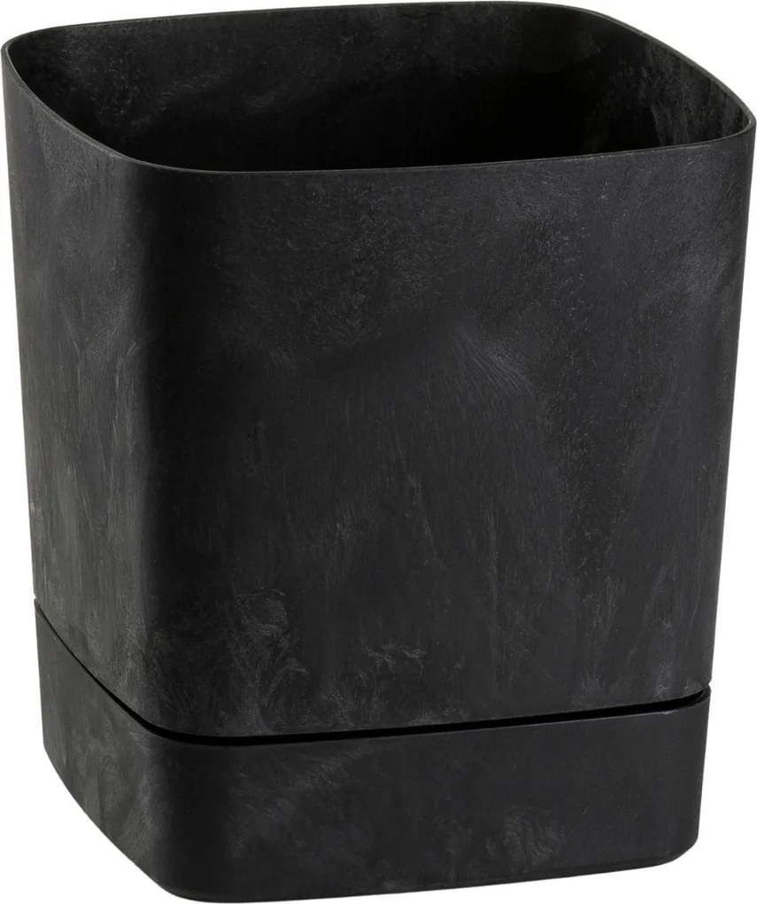Plastový květináč s podmiskou Cubi 16x16 cm - výber z 6 prevedení