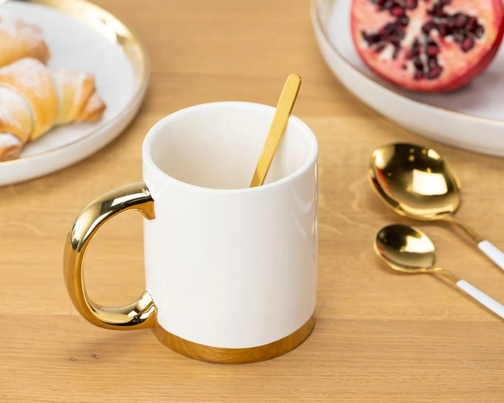 Keramický hrnček s lyžičkou Lana White 300 ml