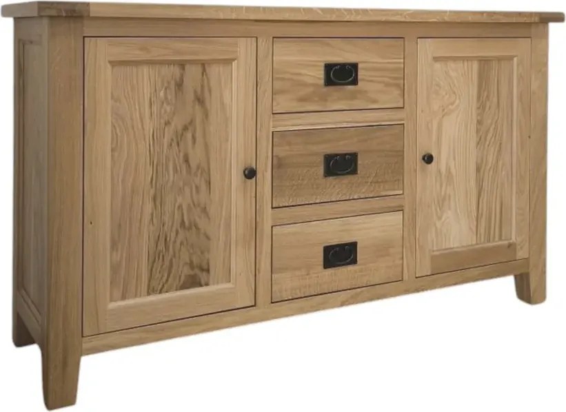 Masívna komoda s 3 zásuvkami a 2 dvierkami, 160x50x90 cm