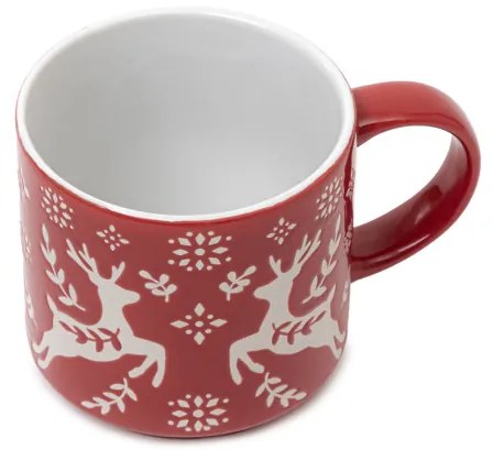 Hrnček AVERO so sobmi, červený 833415 350 ml