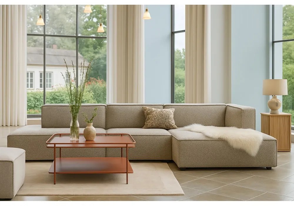 Kovový konferenčný stolík v terakotovej farbe 75x75 cm Yuba – Unique Furniture