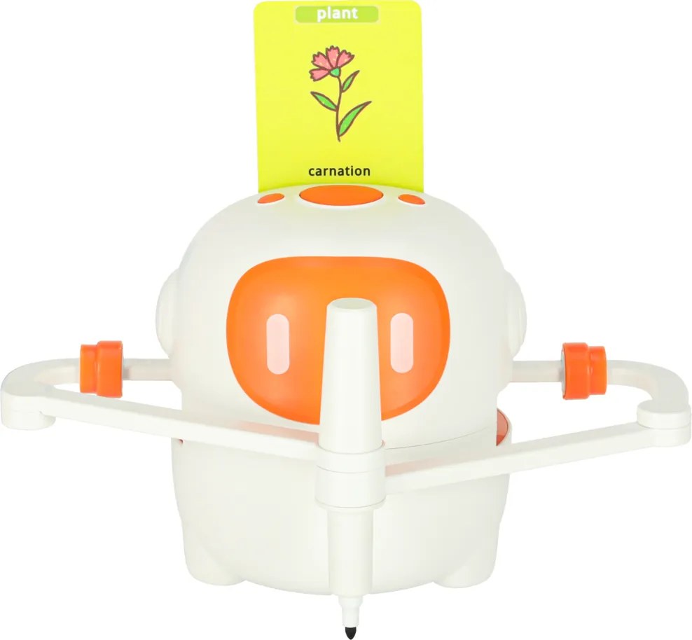 KIK Interaktívny vzdelávací kresliaci robot s 100 kartami, oranžový