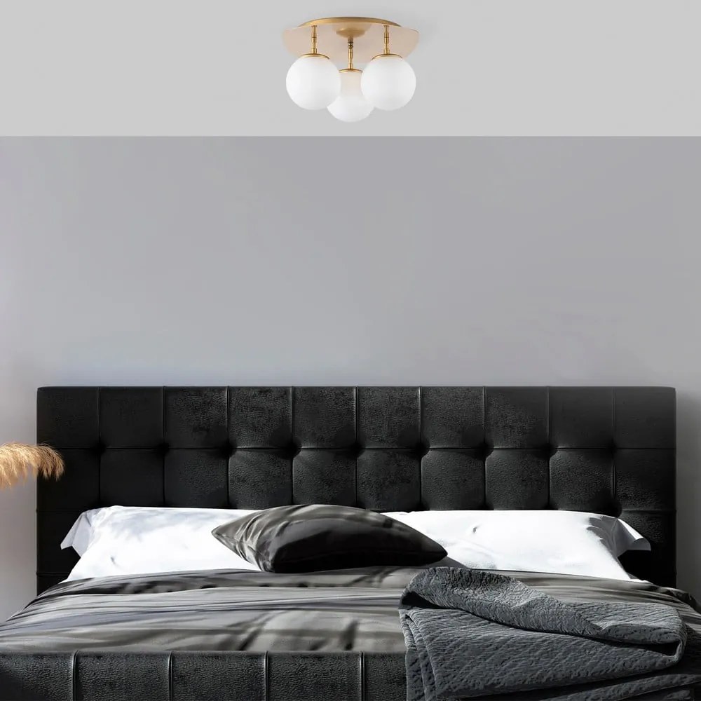 Stropné svietidlo v zlatej farbe so skleneným tienidlom 37x44 cm Well – Opviq lights