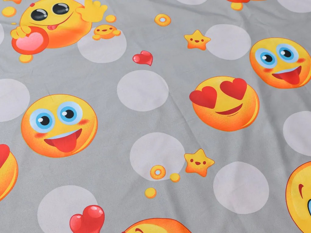 Obliečky z mikrovlákna Emoji sivé Rozmer obliečky: 70 x 90 cm | 140 x 220 cm