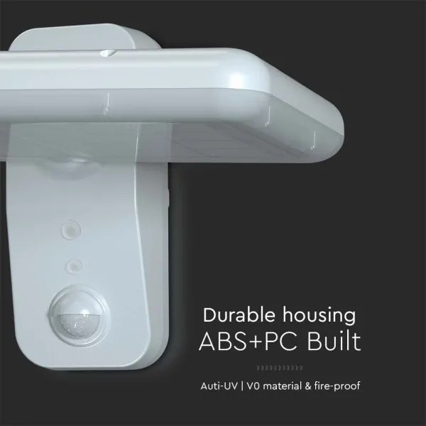 LED Solárne nástenné svietidlo so senzorom LED/15W/3,2V 4000K/6000K IP65 biela