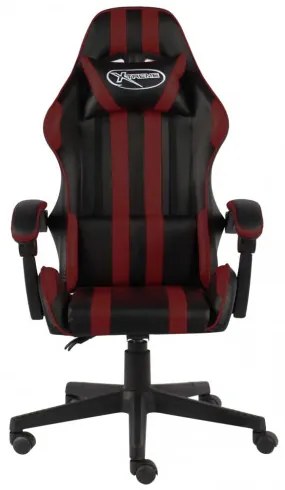 vidaXL Herná stolička čierna a vínová umelá koža-
