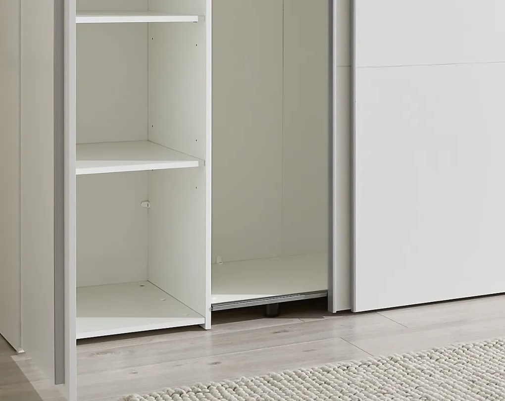 Šatníková skriňa Maturs, 267 cm, biela