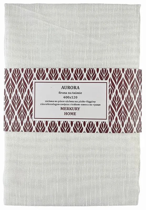 Záclona na páske  AURORA polyester ecru 400x120 Merkury Home