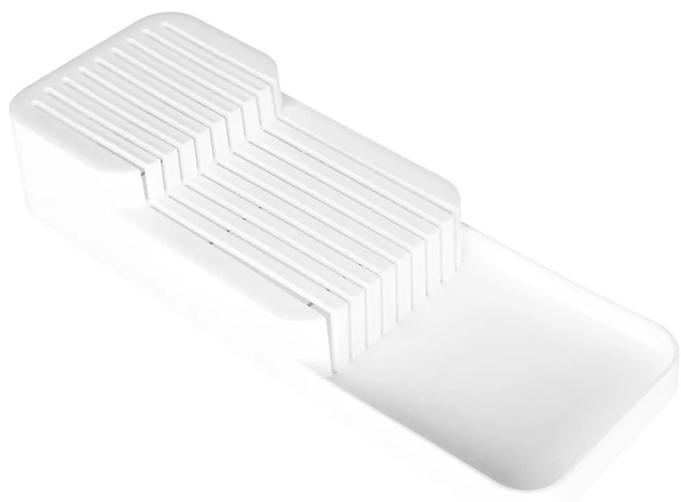 VILDE Organizér na nože, až na 18 nožov, plastový biely - 39 x 14,5 x 7,5 cm