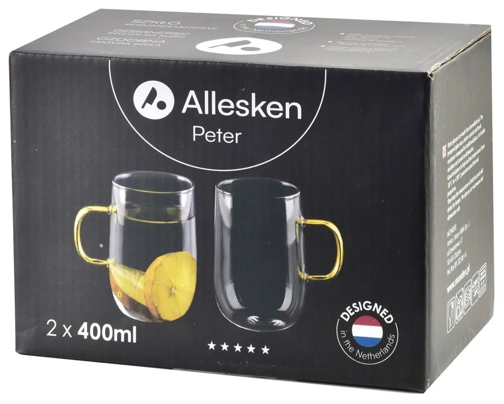 Sklenený hrnček Peter 400 ml sada 2ks