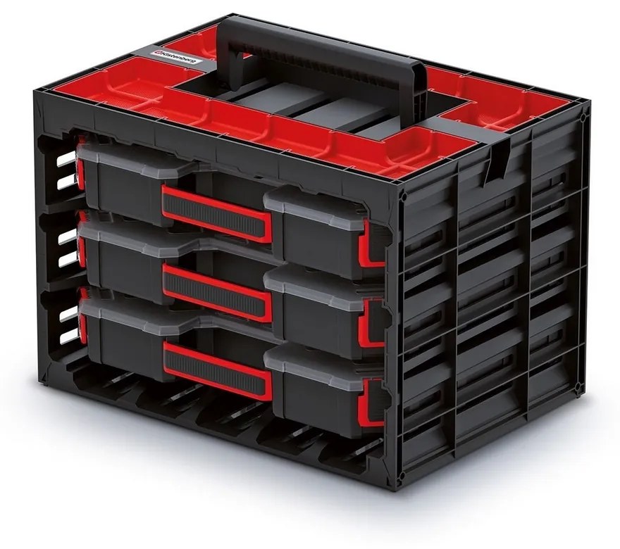 Skrinka s 3 prepážkovými organizérmi 41,5 × 29 × 29 cm, čierna