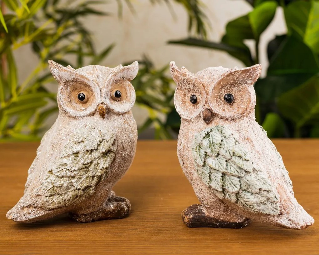 Záhradná figúrka z polyresínu Owl 1, 18 cm, viacfarebná