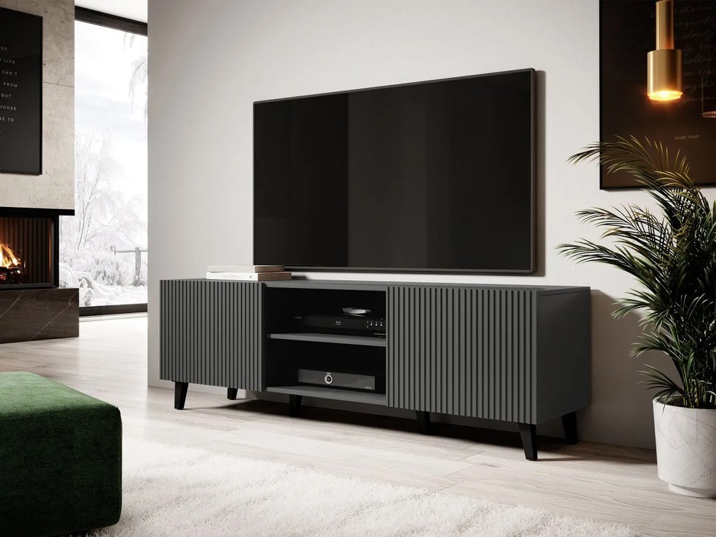 Tv stolík/skrinka Tilderi Grey 150, Farby: antracit