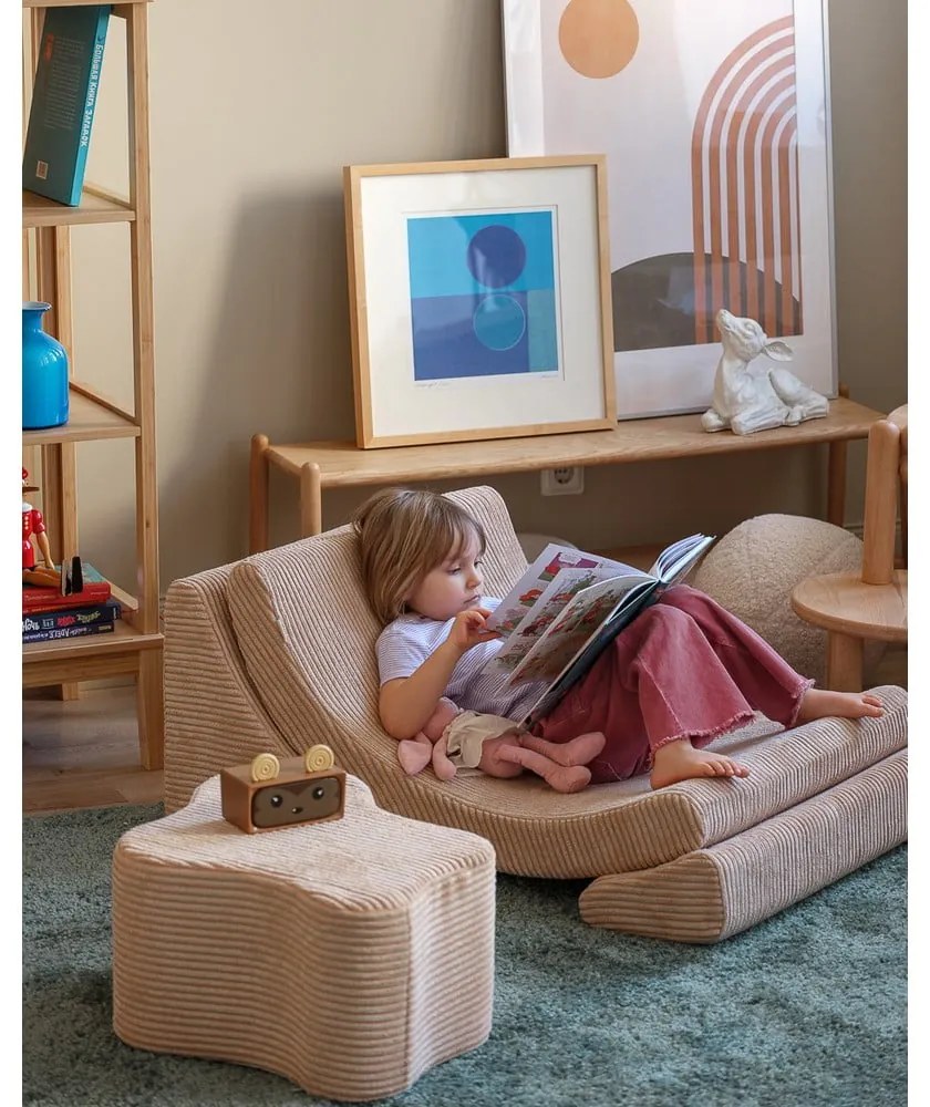 Svetlohnedý menčestrový detský puf Cloud – Wigiwama