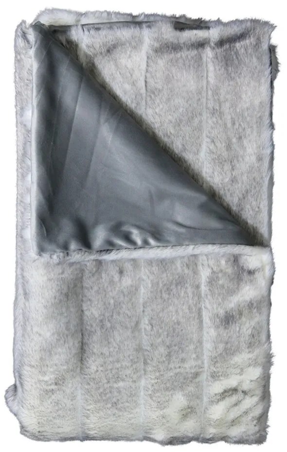 Svetlo sivý chlpatý hotelový behúň na posteľ Tiara - 240 * 100 * 3cm