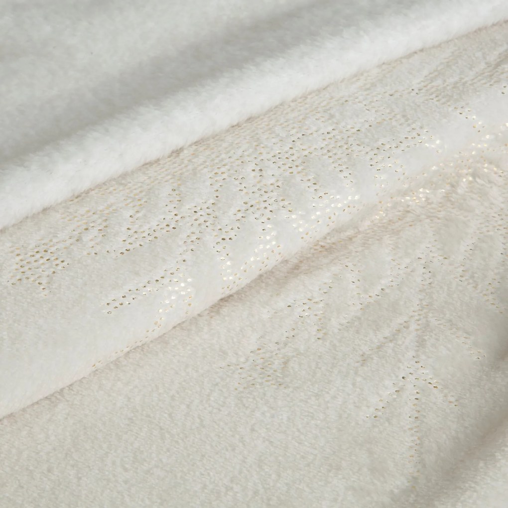 EUROFIRANY VIANOČNÁ FLANELOVÁ DEKA SNOW GOLD 150X200 CM VZOROVANÁ