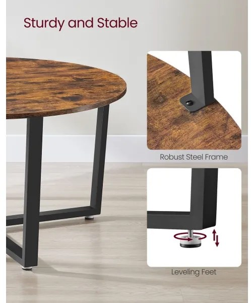 Konferenčný stôl ELDUR hnedá/čierna