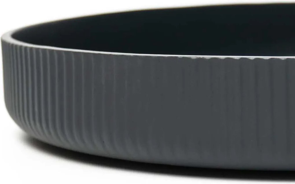 Dekoračná miska ORYVEN, sklolaminát s drážkami, priemer 30 cm, antracit