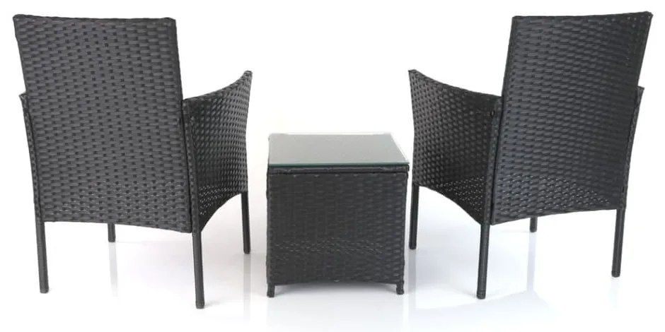 Záhradný balkónový set Nilo - 2 miesta, čierna