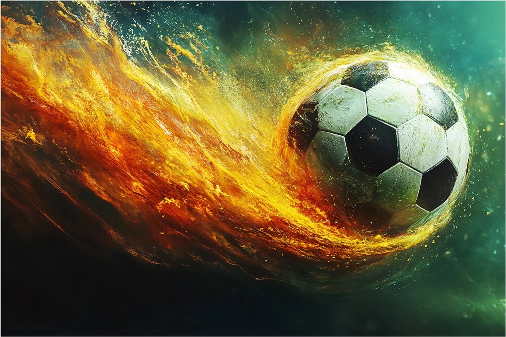 Obraz - Futbalová lopta v lete (90x60 cm)