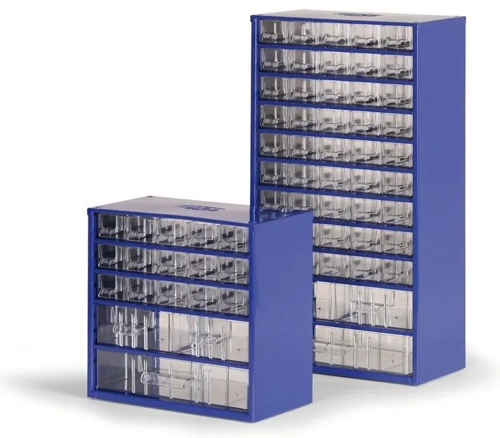 Kovová skriňa so zásuvkami, 306 x 155 x 552 mm, 45x S, 2x M, 1x L