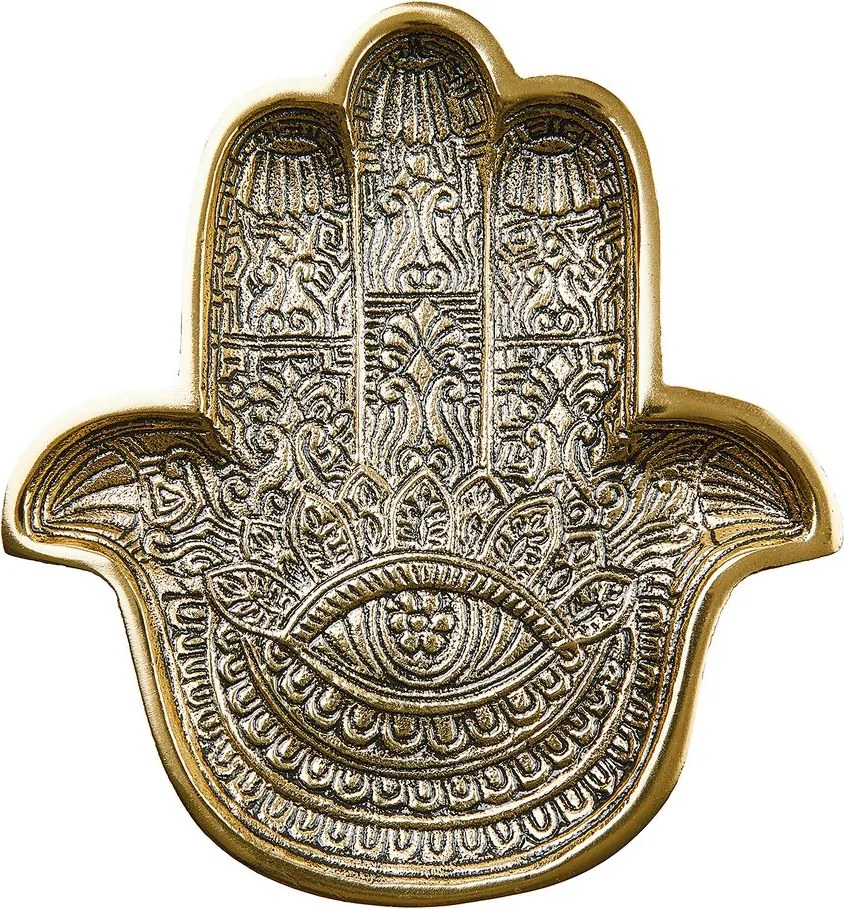 HAMSA Dekoračný podnos 20 cm - zlatá