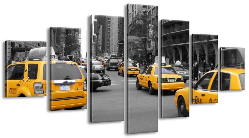 Gario 7 dielny obraz na plátne Žlté taxi - CJ Isherwood Veľkosť: 210 x 100 cm