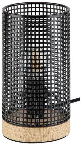 Rabalux BOOGIE stolná lampa 25W | E14 - imitácia dreva, čierna