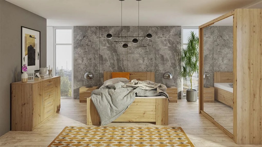 Spálňa Kler IV, Farby: biela / biely + ekokoža soft 020 pik