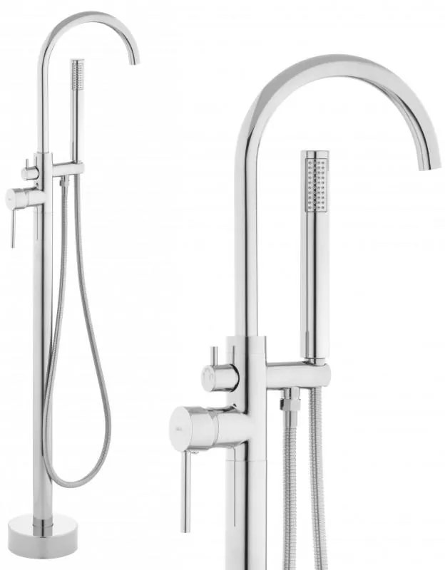 Erga Monte, voľne stojaca vaňová batéria h-1130, chrómová, ERG-YKA-BP.MONTE-CHR