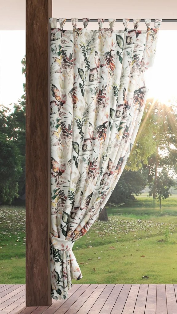ZÁHRADNÝ VODEODOLNÝ ZÁVES NA PÚTKACH GARDEN 155X240 CM KVETY