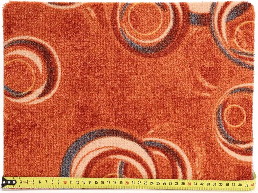 ITC, AKCIA: 60x340 cm Koberec metráž Drops 64, šíře, oranžová, filc, chodba / predsieň