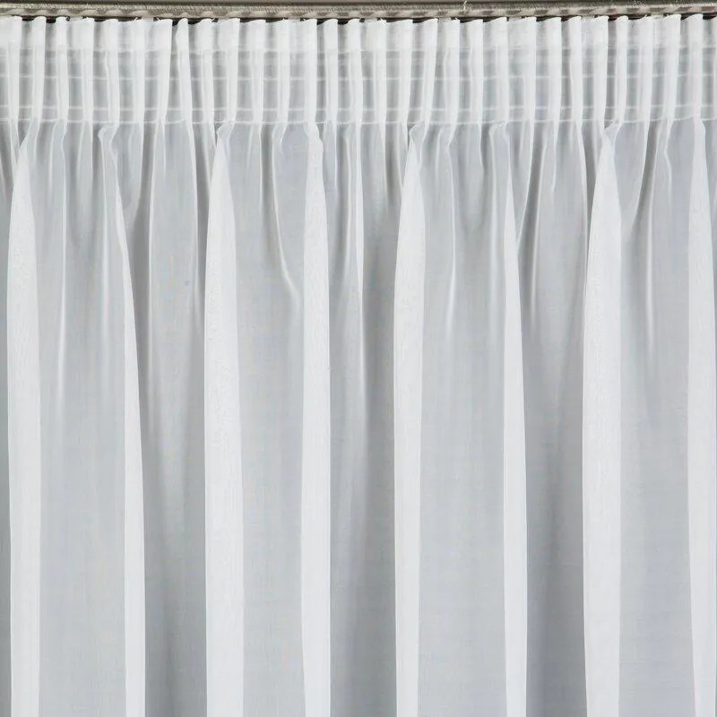 Biela voálová záclona na páske LUCIA 400x150 cm