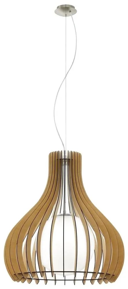 Eglo 61719 - Luster na lanku TINDORI 1xE27/60W/230V pr. 60 cm hnedá