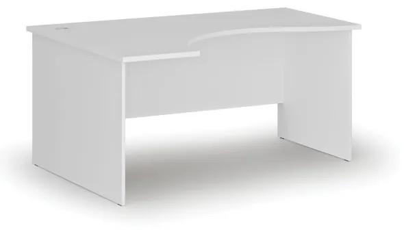 Ergonomický kancelársky pracovný stôl PRIMO WHITE, 1600 x 1200 mm, ľavý, biela