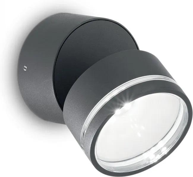 Ideal Lux 172552 LED vonkajšie nástenné svietidlo Omega Round Antracite 1x7,3W | IP54