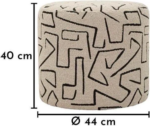 Béžový taburet z textílie buklé Nairobi – Mauro Ferretti