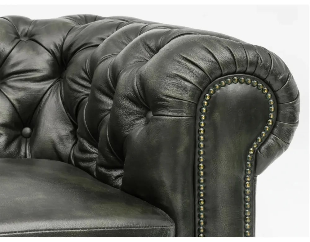 furniture-nabytek.cz - Masívna sedacia súprava Chesterfield z pravej kože, zelená