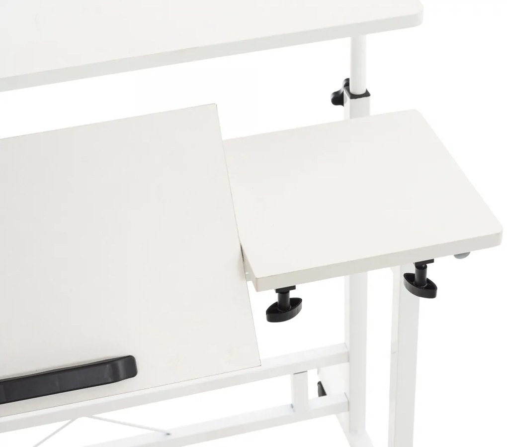 Písací stôl Telford - v64-94 x 80 x 59 cm - Biela