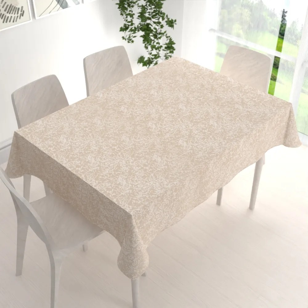 Biante Veľký teflónový obdĺžnikový obrus TF-097 Venezia púdrovo béžový 200x260 cm