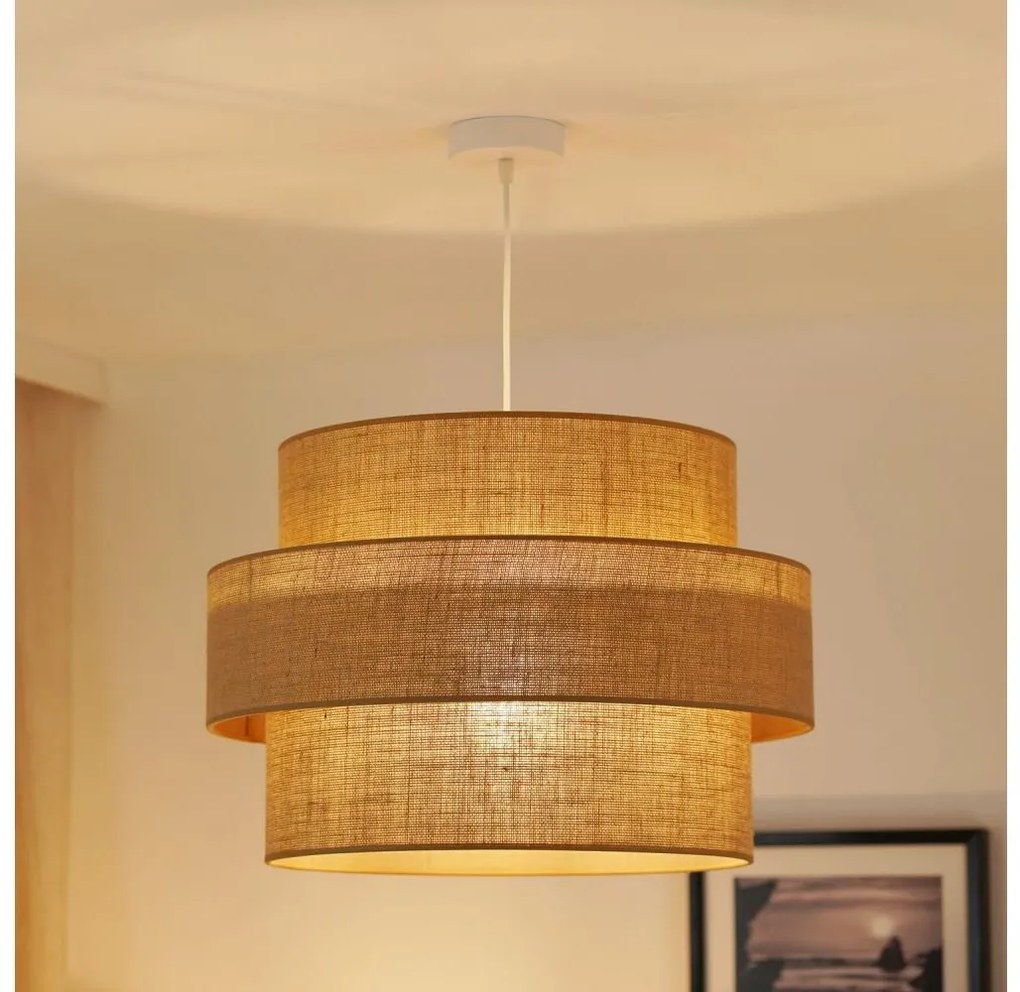 Brilagi - Luster na lanku SPACE YUTE 1xE27/15W/230V pr. 50 cm béžová/biela BG1246