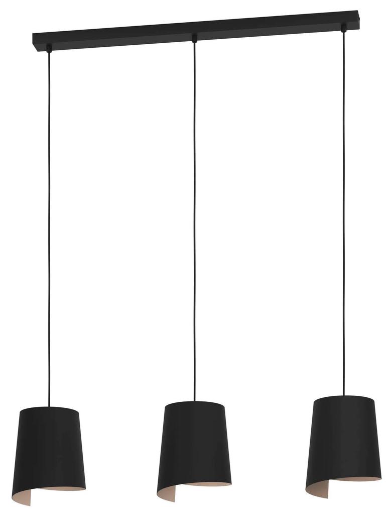 EGLO Moderné závesné svietidlo nad jedálenský stôl BOLIVIA, 3xE27, 40W, čierne