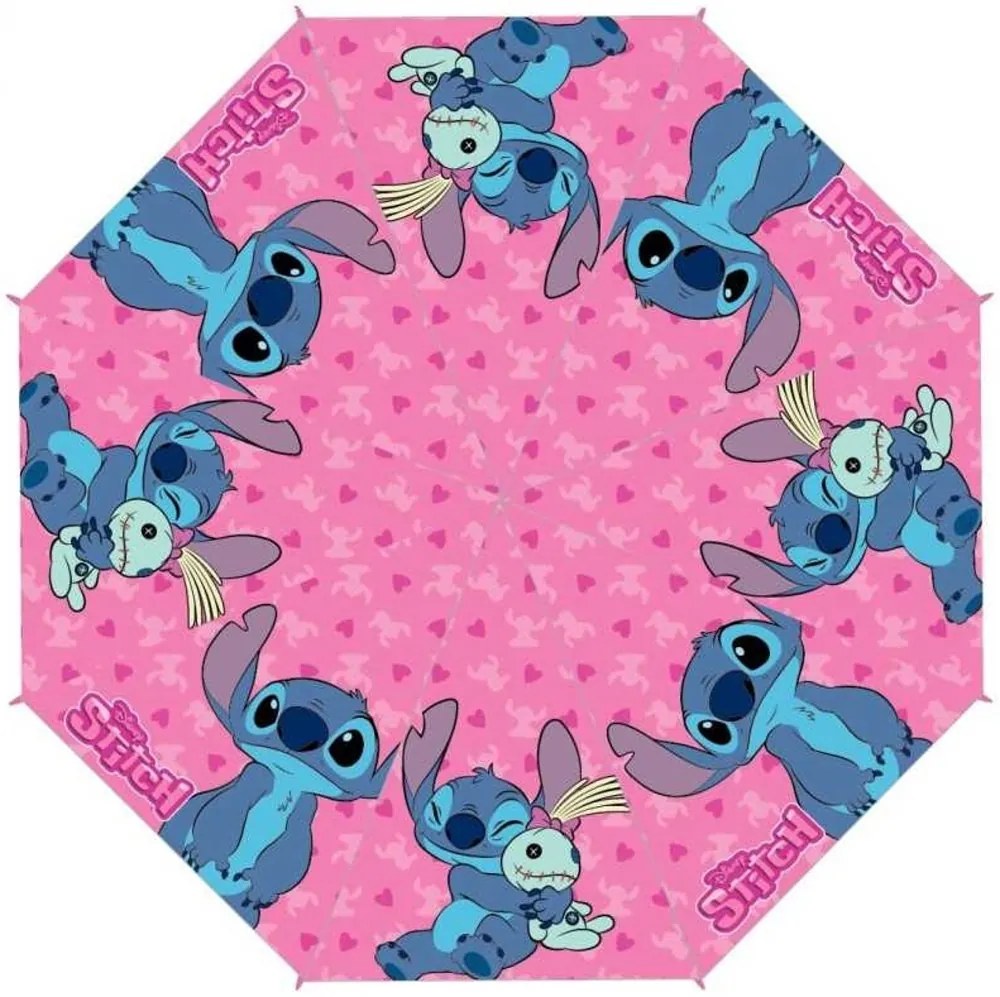 Dievčenský skladací dáždnik Lilo & Stitch - priemer roztiahnutého dáždnika 90 cm, zložený 24 x 5,5 cm